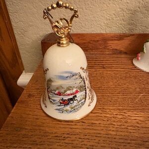 Vintage Gorham Noel 1979 Currier And Ives  Fine china Christmas Bell
